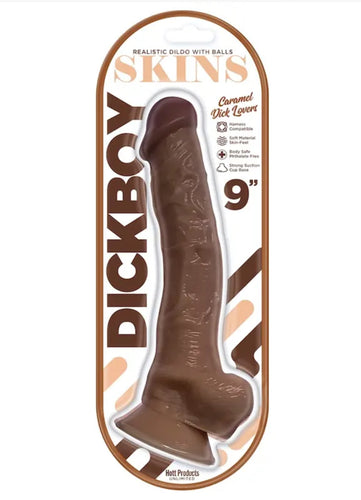 Dickboy - Skins - Dildo With Balls - 9 Inch - Caramel Dick Lovers